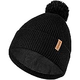 Ocatoma Winter Beanie for Men Women Warm Knit Cuffed Thick hat Soft Fleece Lined Stocking Cap Outdoor Unisex