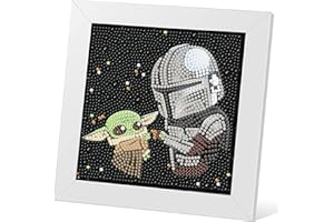 bleihum Cartoon Diamond Art for Kids Ages 4-8-12,Cartoon Diamond Painting Kits for Kids,Gem Art for Kids with Wooden Frame for Girls Boys Birthday Christmas Gifts(7x7inch)