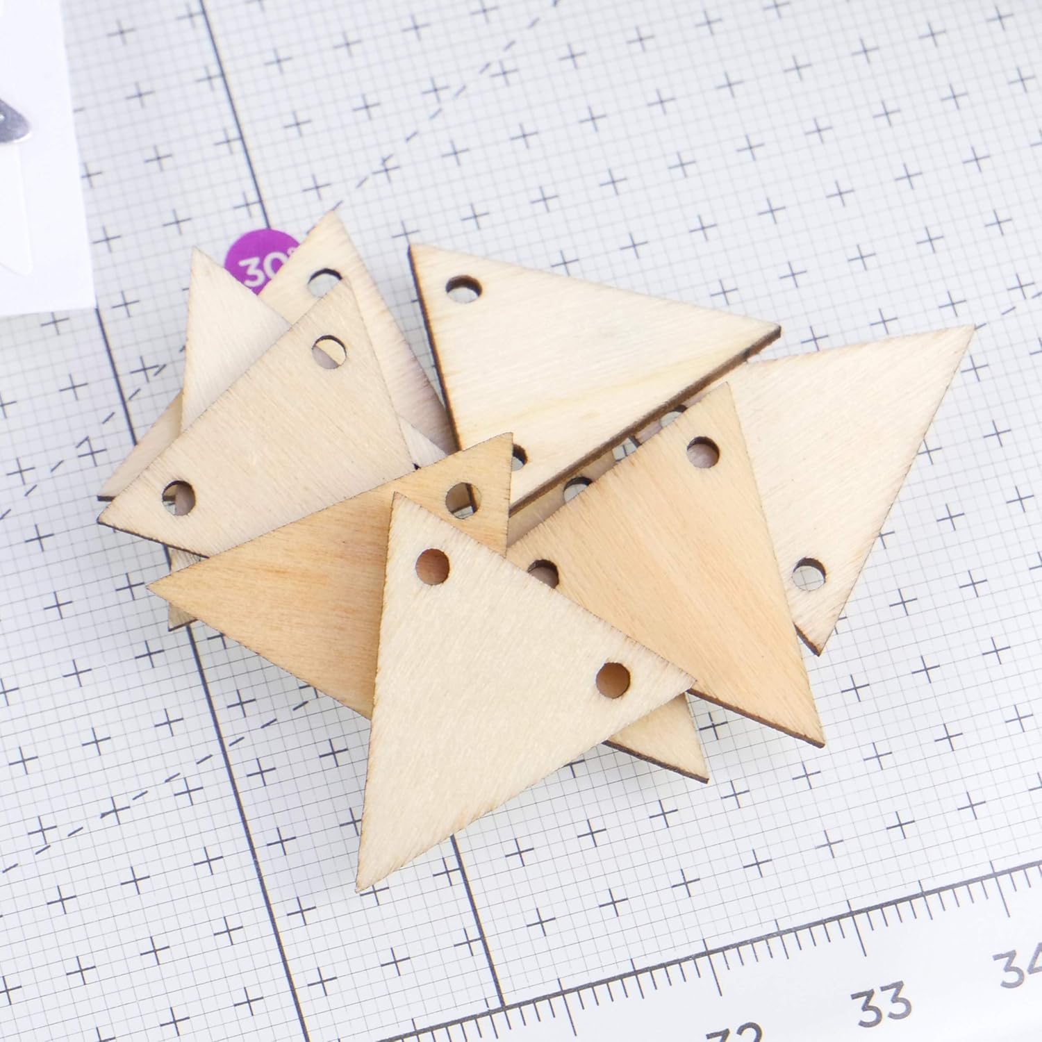 Dovecraft DCBS216 Essentials-Wooden Bunting-2.3x 2.3cm-Pre Drilled Holes-Triangle-Plain Wood Can Customised-100 Pieces-for Card Making DIY - Image 3
