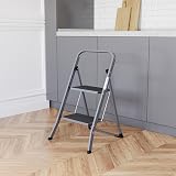 Home Vida 2 Step Ladder Heavy Duty Steel Folding 150kg Load Grey view 8