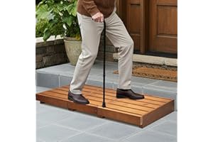 koretech Outdoor Steps 3.5'' Height, Wooden Step Platform 35” Length, Step Stool with Non Slip Pads, Step Stools for Bed, Wooden Platform for Bathroom, Kitchen, Bed, Oak