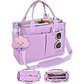 BESBESME Canvas Tote Bag for Women with Zipper & Compartments– Large Work & College Laptop Tote Crossbody Shoulder Bag