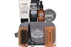 Rinse & Robust Beard Kit Beard Care Grooming for Men Beard Travel Set Christmas Gift Travelling Bag for Men
