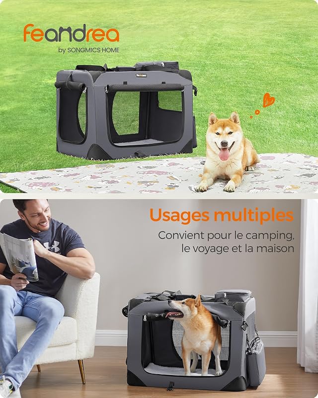 Sac Transport Chat Chien, Caisse Pliable, 70 x 52 x 52 cm