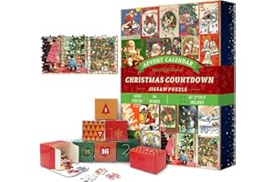 Advent Calendar 2024 Puzzles for Adults 1000 Pieces, PICKFORU Christmas Puzzle Countdown Calendar 24 Days, Xmas Jigsaw Puzzle