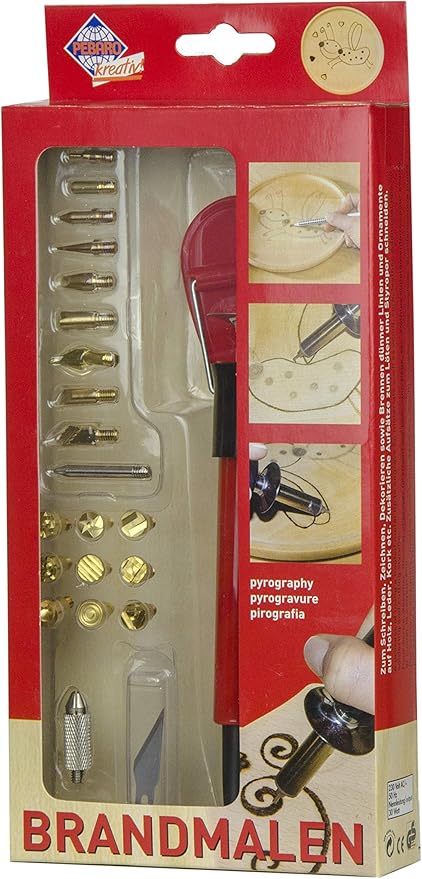 Brandmal Set Mit Brandkolben Und 20 Aufsatzen Fur Brandmalerei Mit Zusatzfunktionen Loten Und Styropor Schneiden Amazon De Kuche Haushalt
