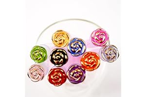 i-Laesh 10 Pcs Spoolies Eyelash Brushes with Container - Mascara Wands with Tube - Multi-color/Assorted color Diamond Lash wands, disposable mascara brushes with tube (Gold Rose)