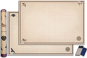 Ravnspire DND Battle Mat Ultimate 2 Pack Starter Set Accessory for RPG Role Playing Games 24" X 36" Ultradurable Non-Staining Dry/Wet Erase Premium Vinyl Battle Grid Series 0 (Series 0)