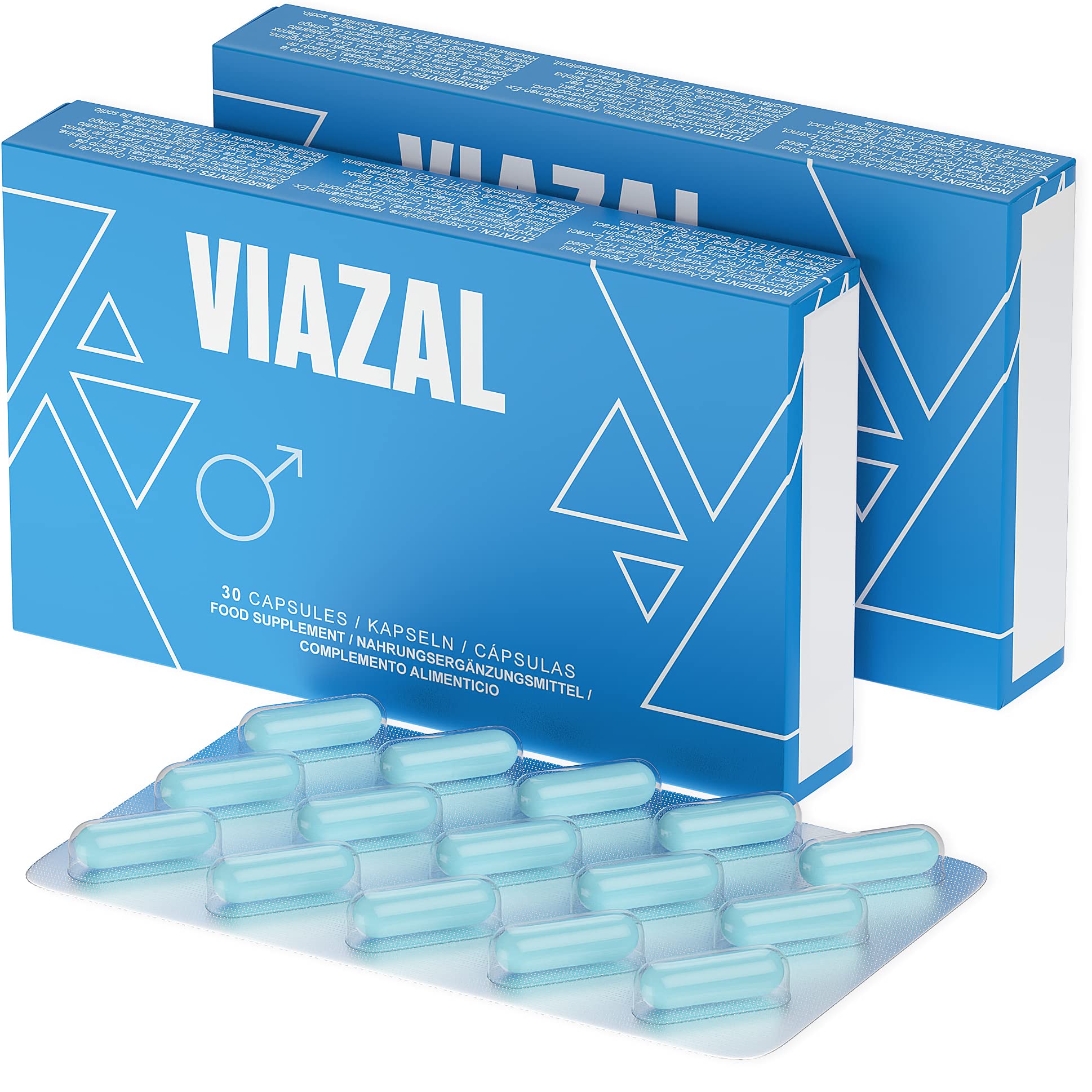 Viazal - Genuine Viazal Pills - Ginkgo, Maca, D-Aspartic Acid, Ginseng - Zinc Booster (30 Count (Pack of 2))