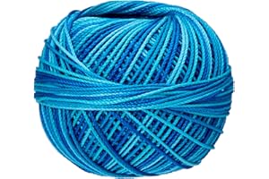 Handy Hands Lizbeth Egyptian Cotton Crochet Thread, Tatting Thread, and Knitting Thread Size 3 (50 Grams 120 Yards) – HH03149, Peacock Blues