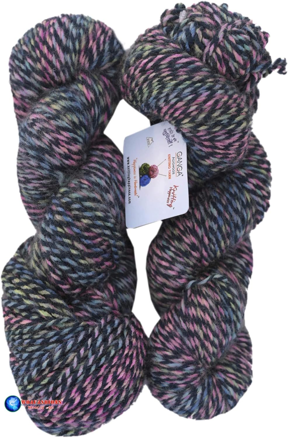 Ganga Zinea Hand Knitting Yarn (Multi Black) (Hanks300gms) Amazon.in