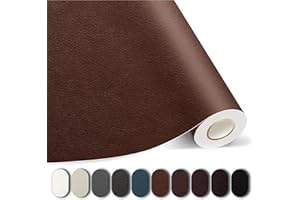 Kangshoon Leather Repair Patches, 17X79 Inch Self-Adhesive Leather Repair Tape, Stretch Leather Repair Kit for Couch Furniture Sofas Car Seats (Brown, 17X79 Inch)