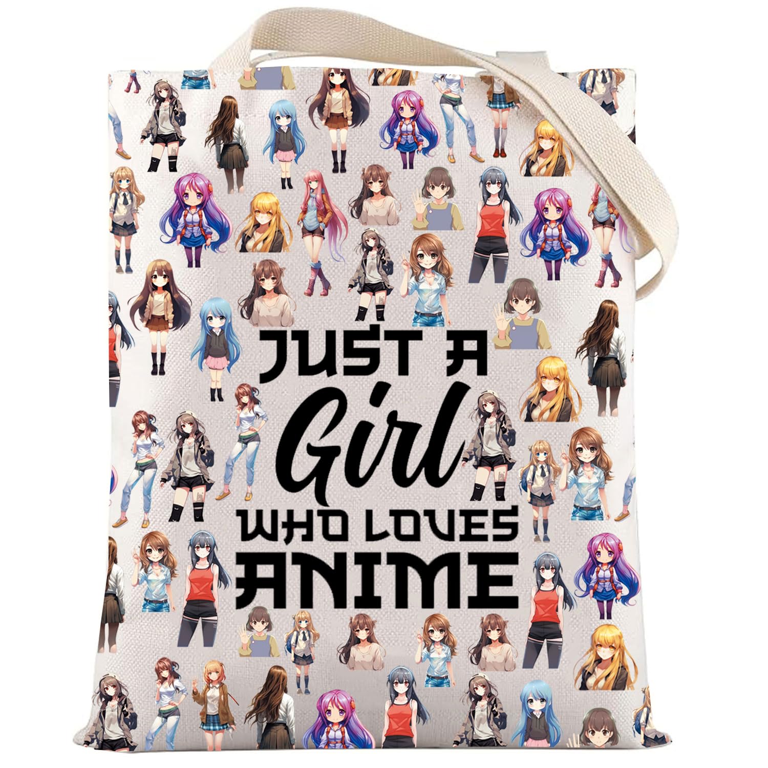 LEVLO Anime Fans Make up Bag Anime Lover Gift Anime Cosmetic Make up Bag for Women Cartoon Anime Makeup Bag Love Animes Full Tote