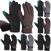 Chicingyou 6 Pairs Winter Ski Gloves Bulk for Men Waterproof Windproof Thermal Touchscreen Snow Gloves with Wristbands Women Adjustable Warm Non Slip Snowboard for Cold Weather Skiing Outdoor Sports