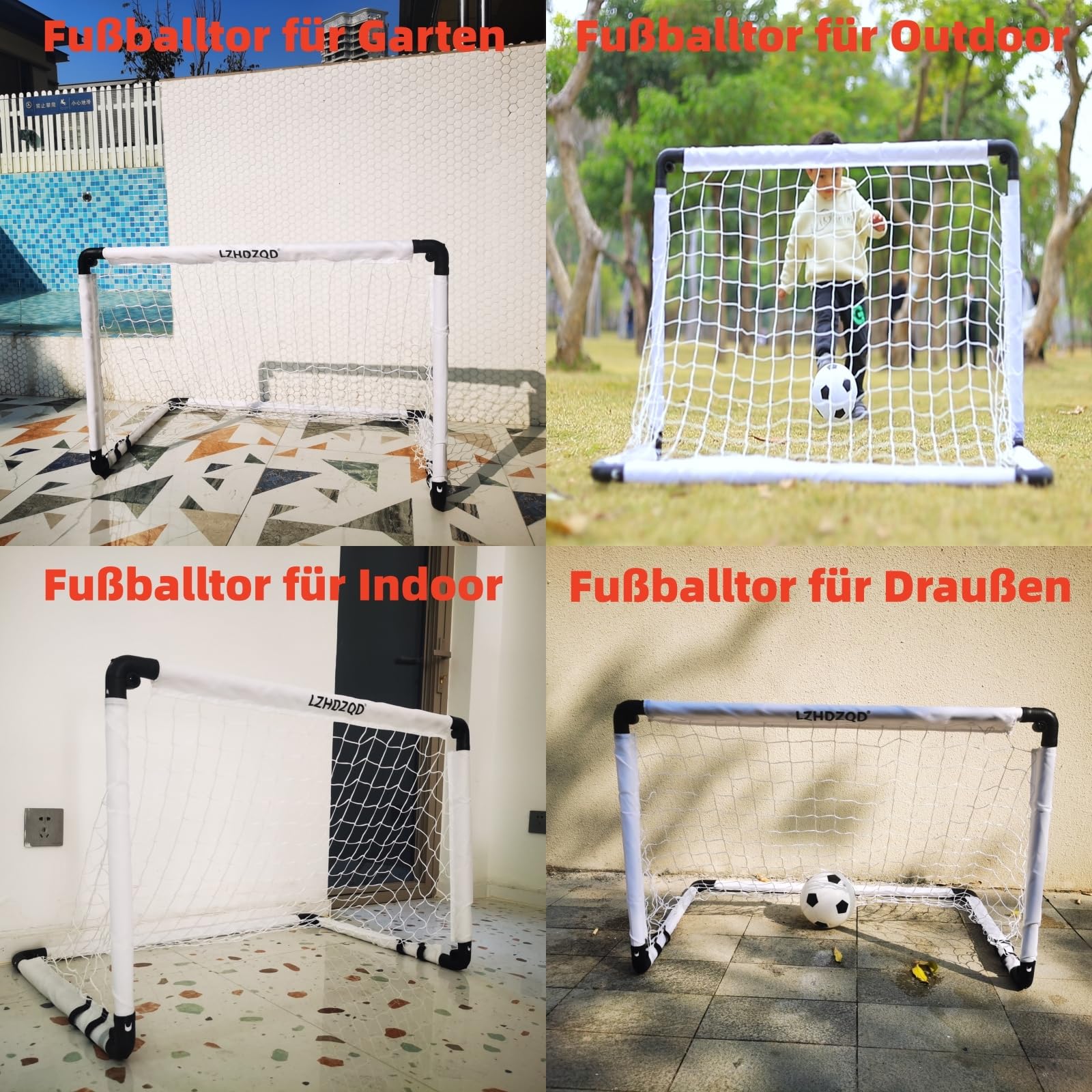 LZHDZQD Fußballtor Kinder Fussball Spielzeug Set,Klappbar Fußballtor 90x60cm + Mini Fussball 16cm Set,Kleines Klappbar Fussballtor für Indoor Und Outdoor, Kinder Spielzeug 3-5 Jahren für Garten 2