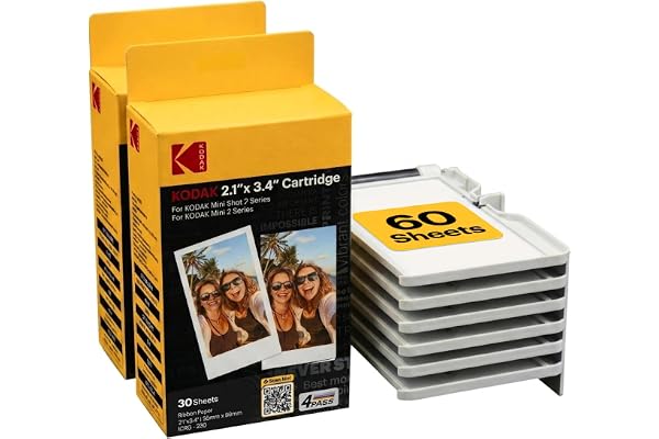 Kodak 4PASS Film Cartridge 5.4 x 8.6 cm (60 Sheets) for Kodak Mini 2 Retro and Mini Shot 2 Retro