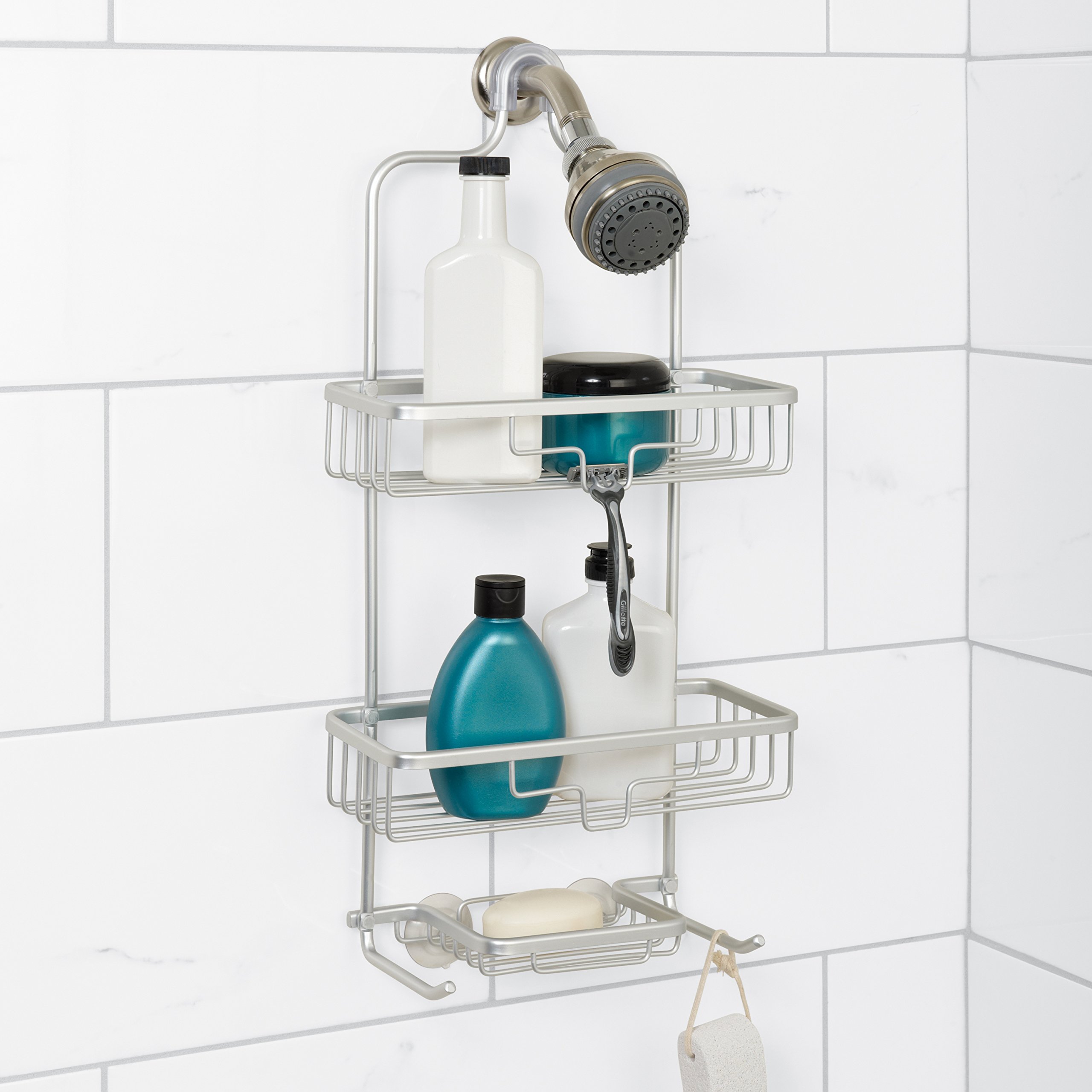 Galleon Zenna Home 7402AL, NeverRust Aluminum Shower Caddy, Satin Chrome