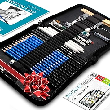 Drawing Pencils Art Supplies 37 Sketching Art Set Each Art Supply Includes Sketch Book And Bonus Digital Library Drawing Tutorials Cool Stuff