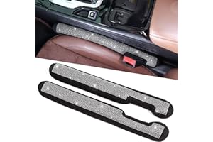 ToBeQueen Bling Car Seat Gap Filler Universal Fit for Car SUV Truck, Set of 2 Handmade Crystal Diamond Rhinestone Seat Gap Blocker Bling Car Accessories for Women(Silver)