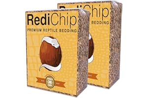 REPTICHIP PREMIUM COCONUT SUBSTRATE RediChip Reptile Bedding Loose Medium Coconut Chip Substrate 36 Quart Coco Husk Mulch for Snake and Gecko Habitat, Ball Python Terrarium, Lizard and Turtle Tanks, Tortoise Enclosure (2 Pk)