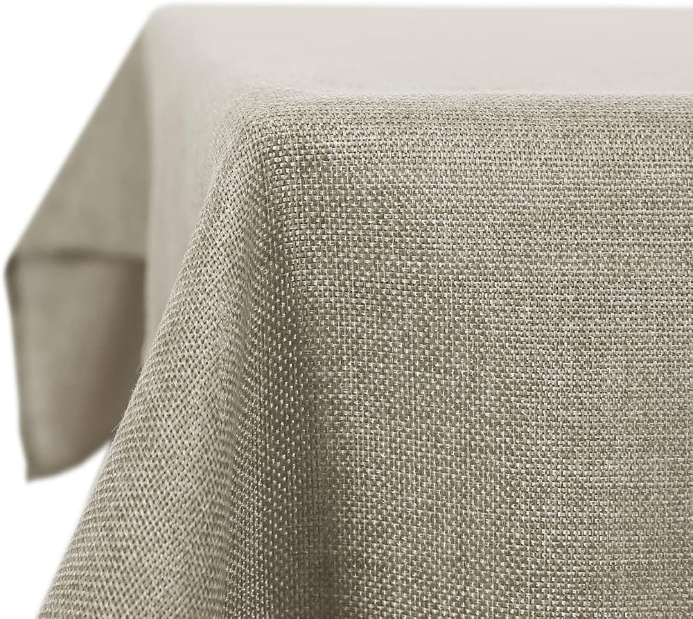 Deconovo Rectangle Tablecloth Faux Linen 59x95in Water Resistant Wipeable