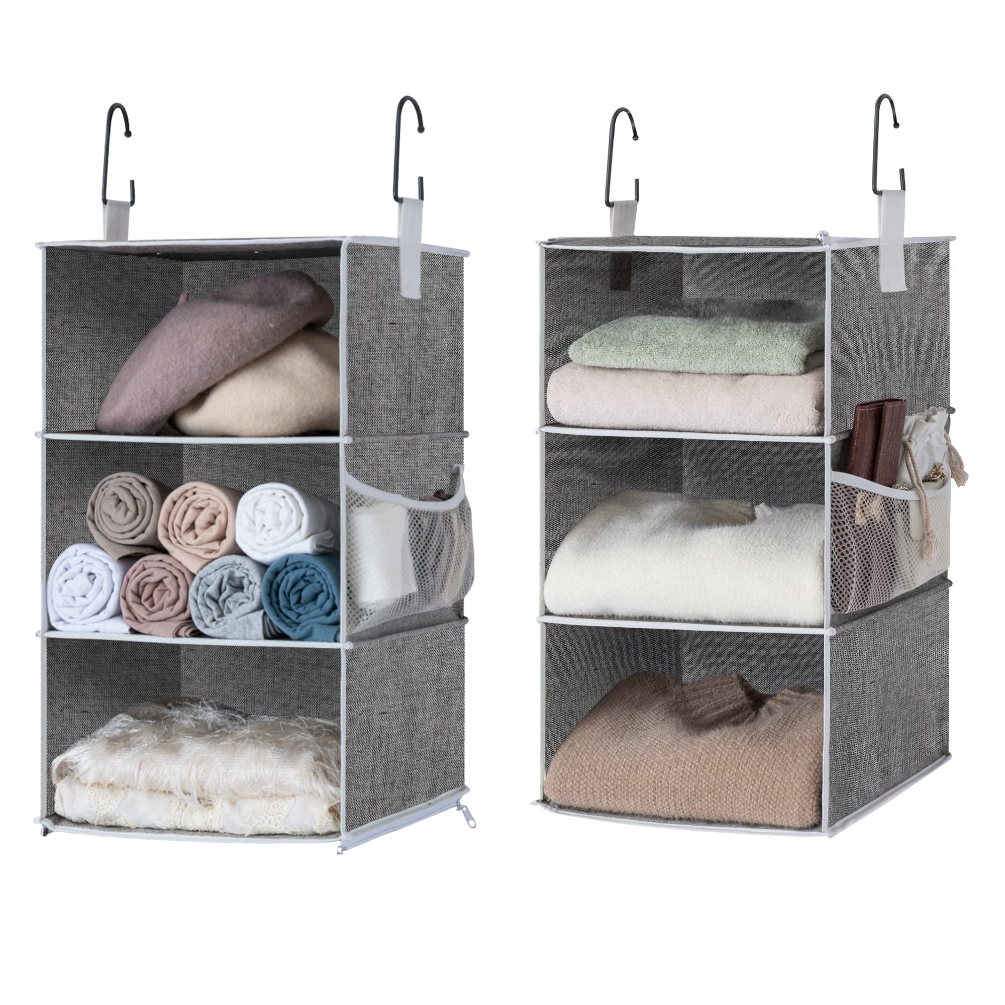 StorageWorks 6-Shelf Hanging Closet Organizers, Two 3-Shelf Separable