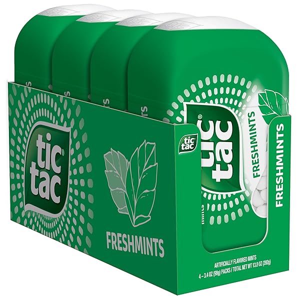TIC TAC FRESHMINT BREATH MINTS, 4 BOTTLE PACKS,...