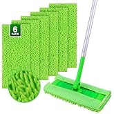 UNIMADE Reusable Microfiber Mop Pads Compatible with Swiffer Sweeper | 6 Replacement Pads + 1 Base Pad - Dry &amp; Wet Sweeping Cloths, Washable Mopping Refills Use for Most Floor Types