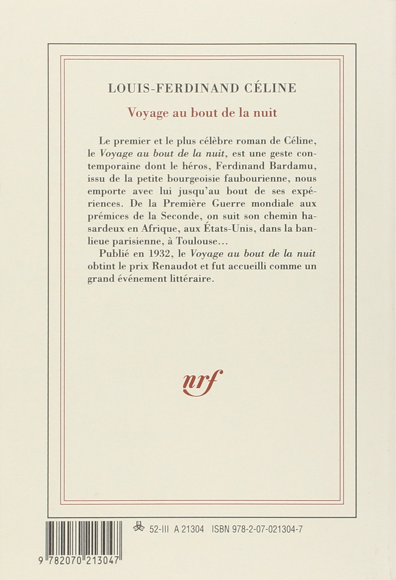 Amazon Fr Voyage Au Bout De La Nuit Celine Louis Ferdinand Livres