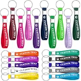 AT1nTen 50-5000Pcs Custom Silicone Keychains Personalized Text/Logo Keyring | Customized Rubber Key Chains Bulk for Events Keys Motivation Women Corporate Team Promotional Item Giveaways Brand Party Gift