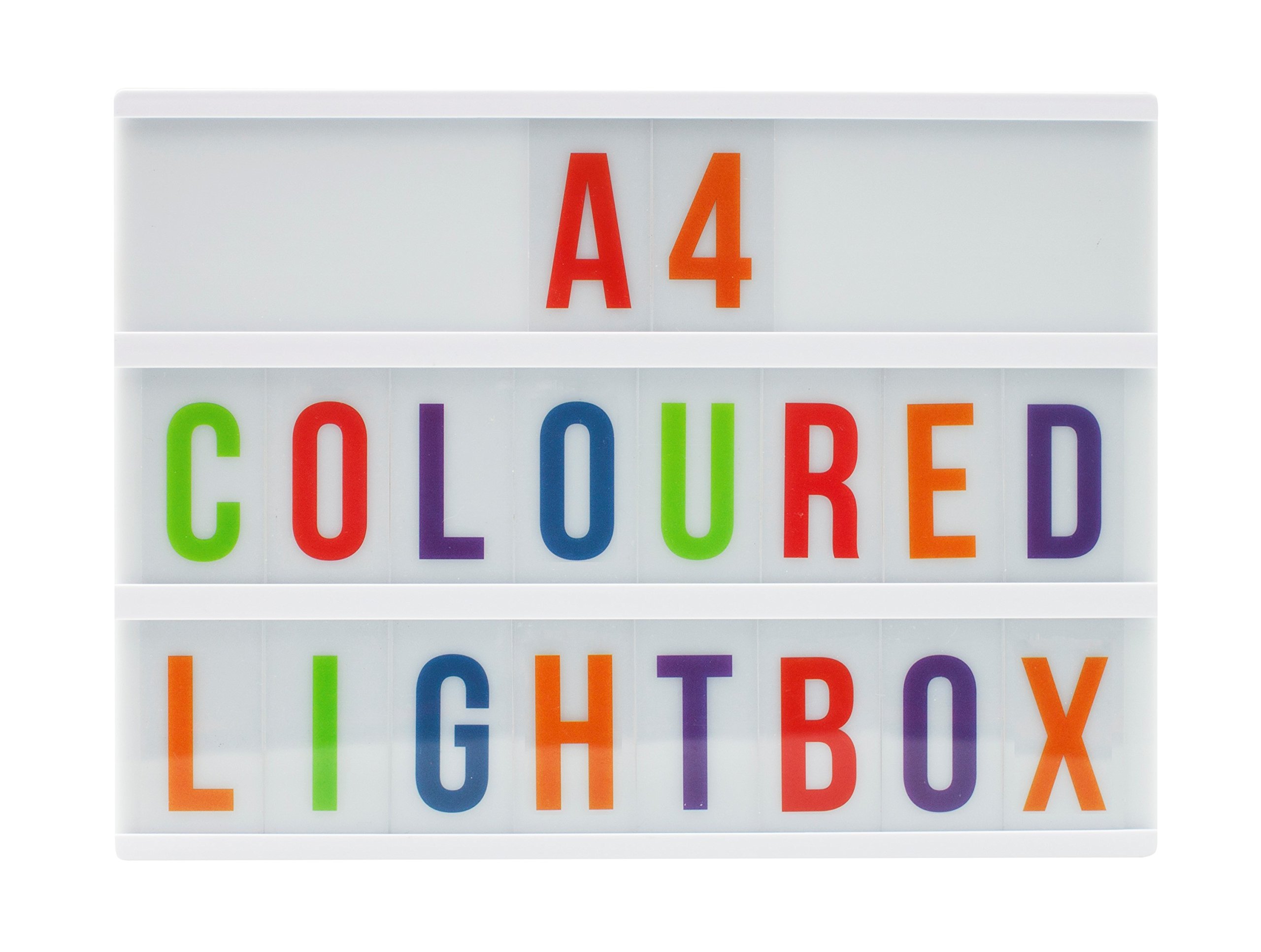 Locomocean LTBOX-W A4 Lightbox (White box, Colour letters) USB Power and Batteries, Cinema light