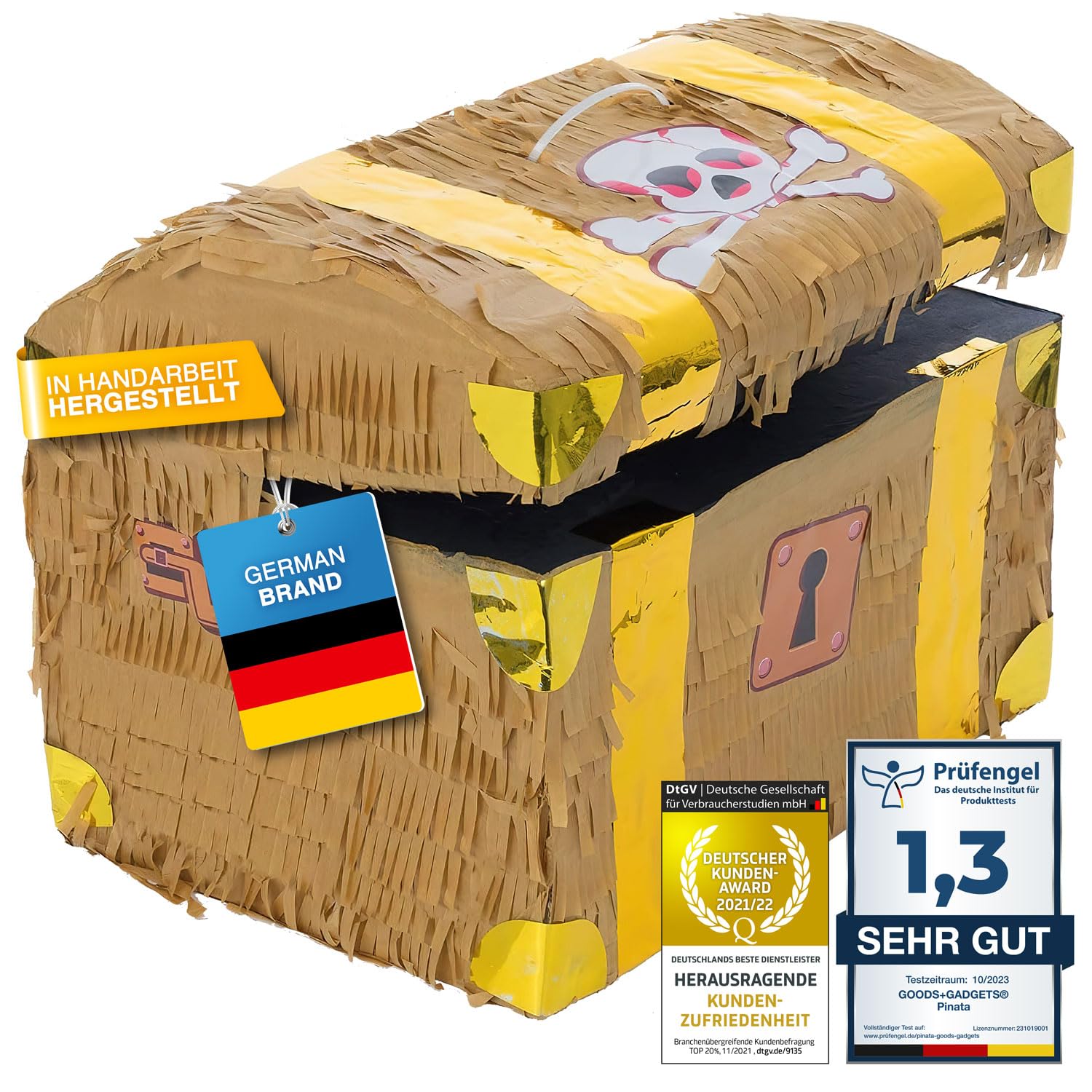 Pinata Party Decoration to Fill with Sweets for Kids Birthday Wedding Party (Treasure chest)