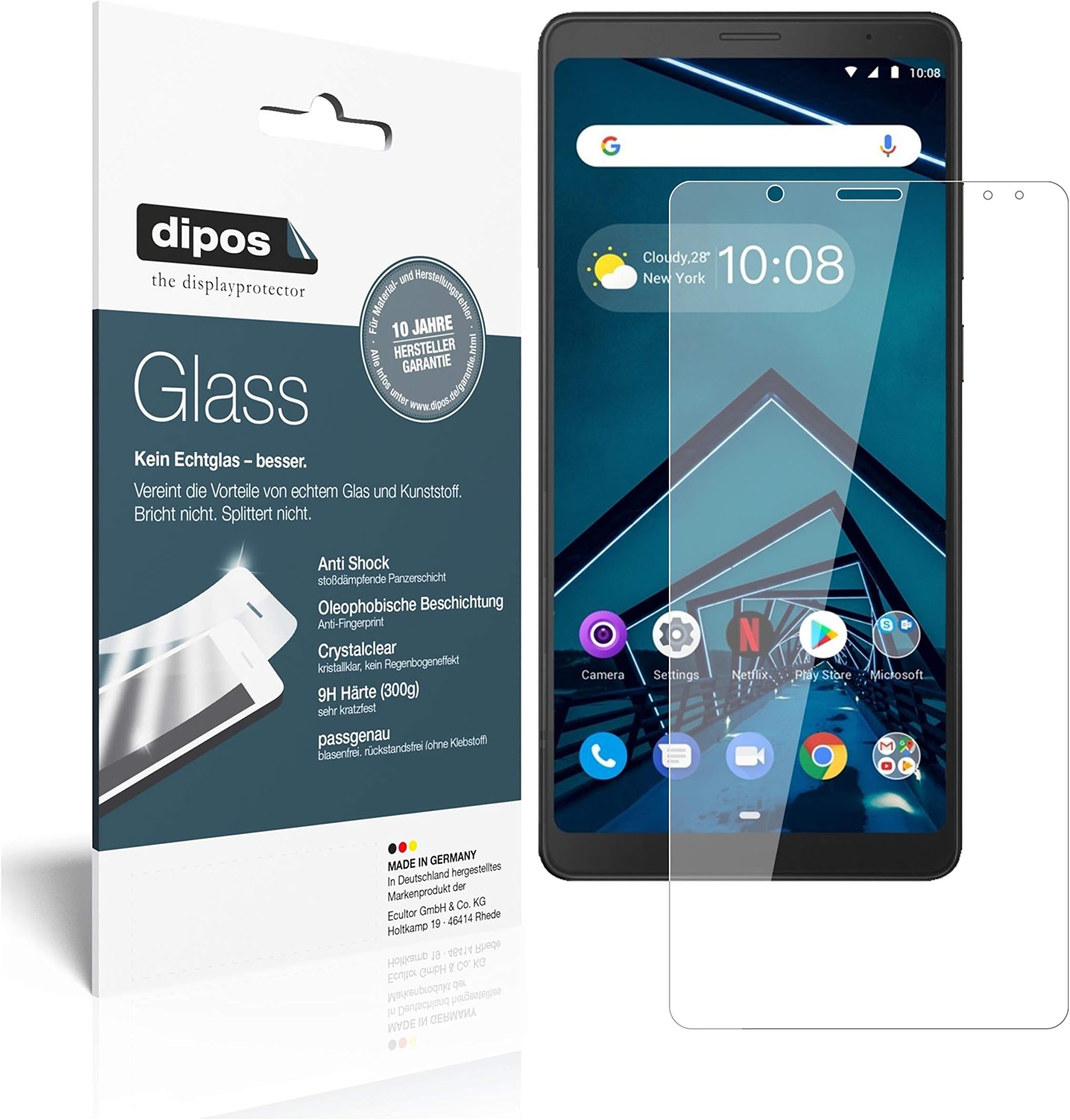 dipos I 2x Screen Protector compatible with Lenovo Tab V7 Flexible Glass 9H Display Protection
