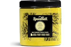 Speedball 3805 Water Soluble Block Printing Ink – Bold Color With Satin Finish AP Non-toxic 8 Fl. Oz., Yellow