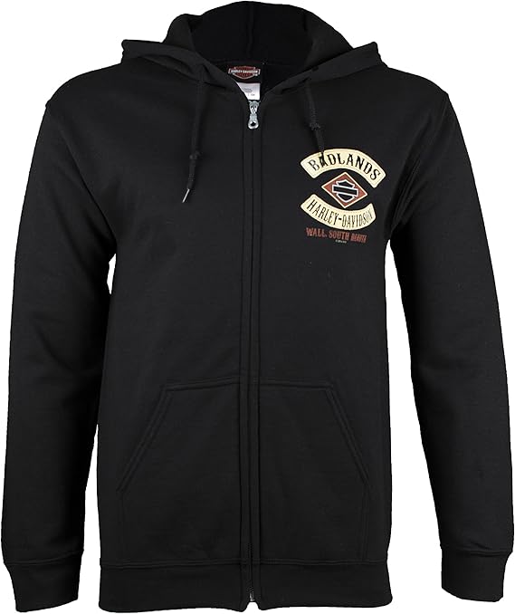 HarleyDavidson Badlands Men's Rocker Diamond Zip Up Hoodie