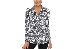LURANEE Womens UPF 50+ Long Sleeve 1/4 Zip Pullover Athletic Hiking Running Workout Tops