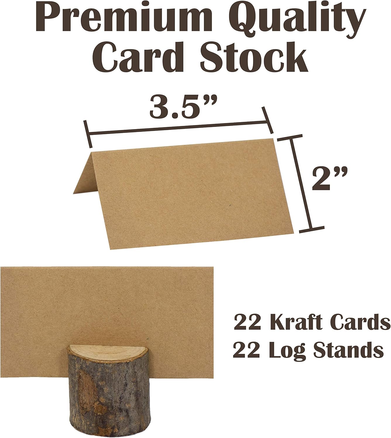 Upper Midland Products 22 Pcs Wood Card Holder Food Signs, Placecard or Display Labels for Wedding or Party: Home & Kitchen
