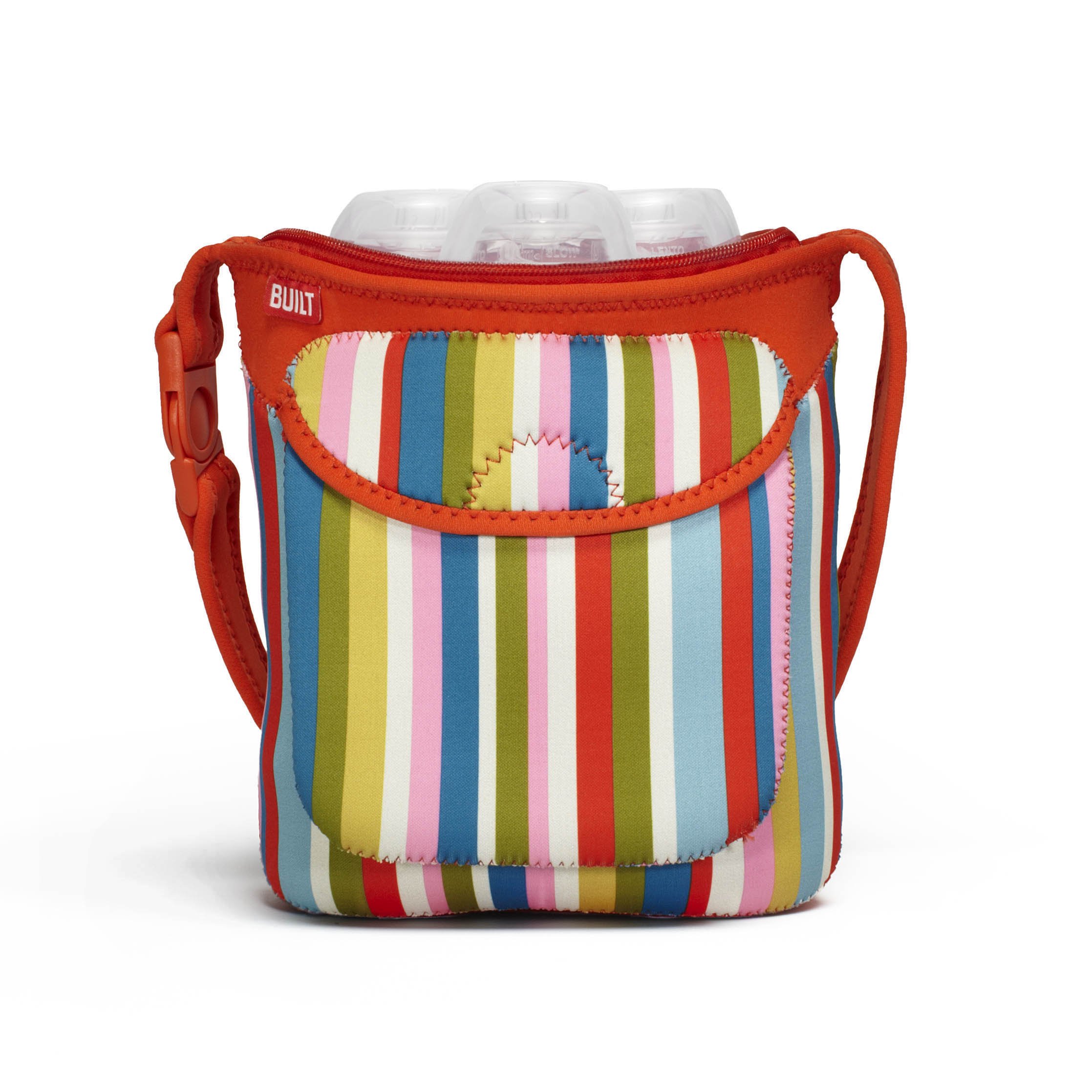 Built NY Three Bottle Tote Baby Pink Stripe