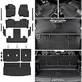 JOULARISE Floor Mats Cargo Mat for 2018-2024 Ford Expedition 7 Seats Captain Chairs(Not for Max Model), All Weather TPE Cargo Liner Backrest Mats Door Sill Protectors Car Accessories (Floor Mats Set)