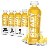Ready Clear Protein Water, Lemon Ice, 20g Whey Protein Isolate, 12 Pack | 0 sugar, Low-calorie sports drink with electrolytes &amp; essential amino acids for hydration &amp; recovery; 16.9 fl oz