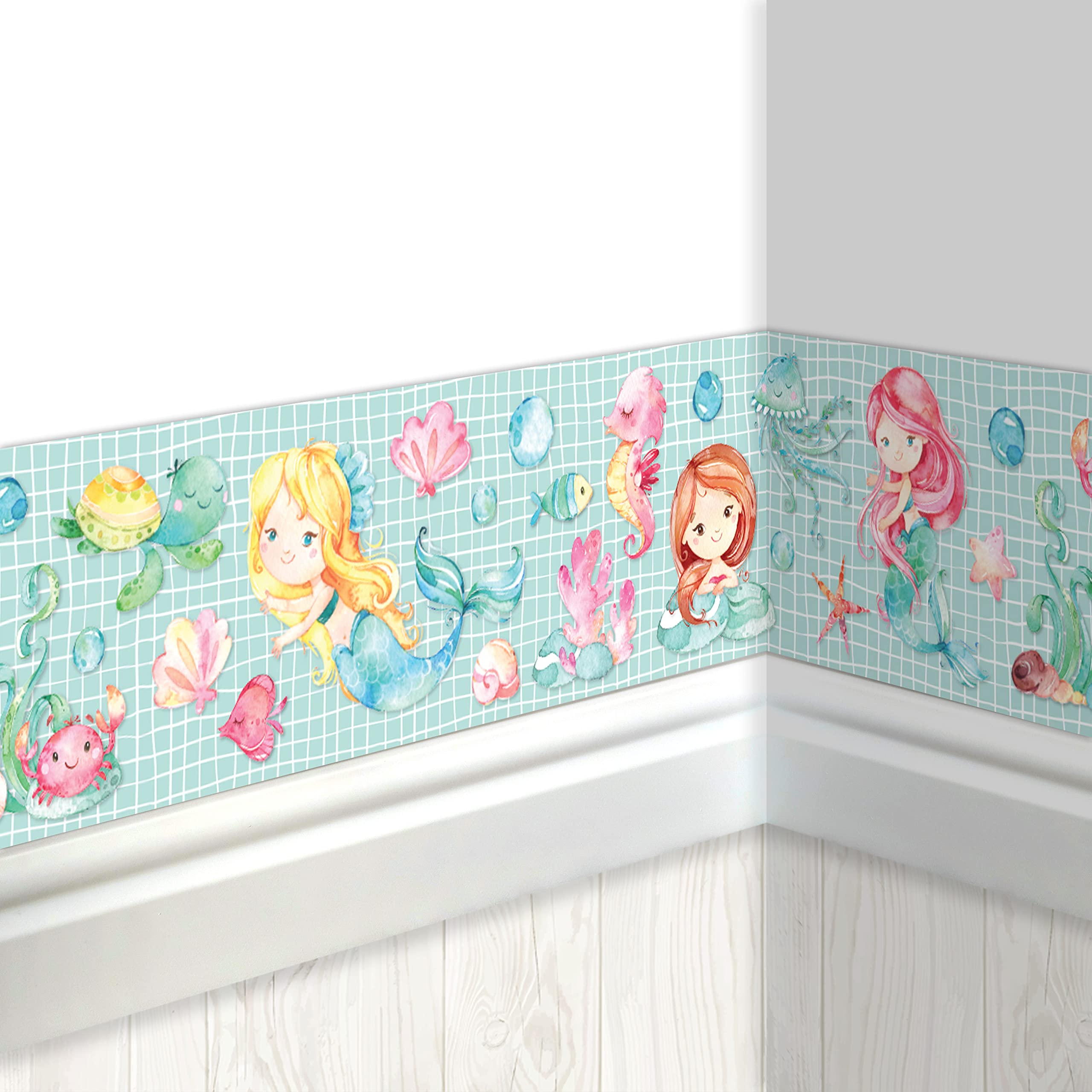 Papierdrachen Children's Border Mermaid | Border Children's Room | Wallpaper for Children | Embellishment of Walls and Theme Rooms | Wall Decoration for Boys and Girls - Set 1