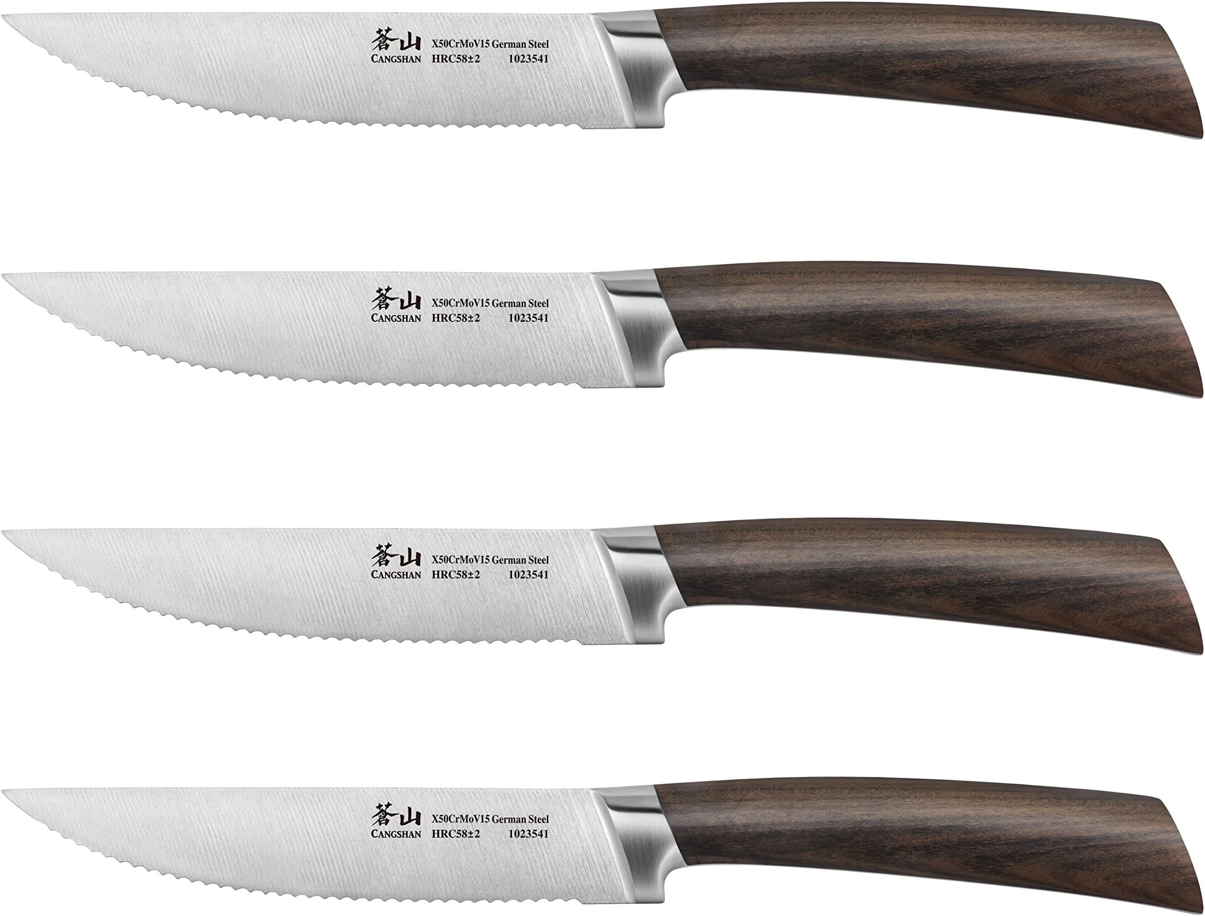 Cangshan A Series 1022292 German Steel Forged 4-Piece Steak Knife Set