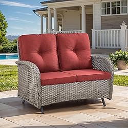 HUMMUH 2-Person Outdoor Glider Bench-All-Weather