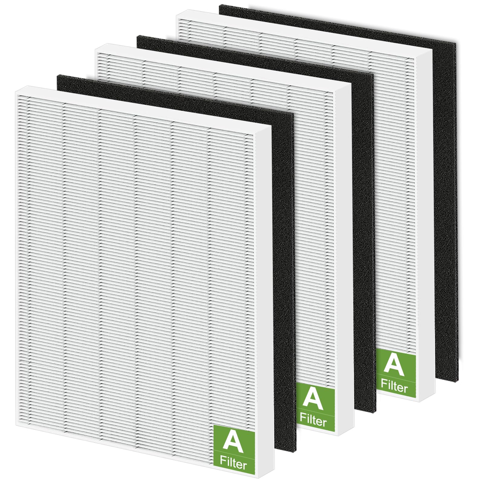 Photo 1 of 115115 HEPA Replacement Filters A for Winix PlasmaWave Air Purifier C535 5300 5300-2 6300 6300-2 P300 AM90 C909 9800, 3 True HEPA Size 21 Filter + 3 Activated Carbon Pre-Filters