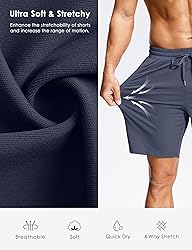 Men's Workout Shorts with Zipper Pockets 7 Inch