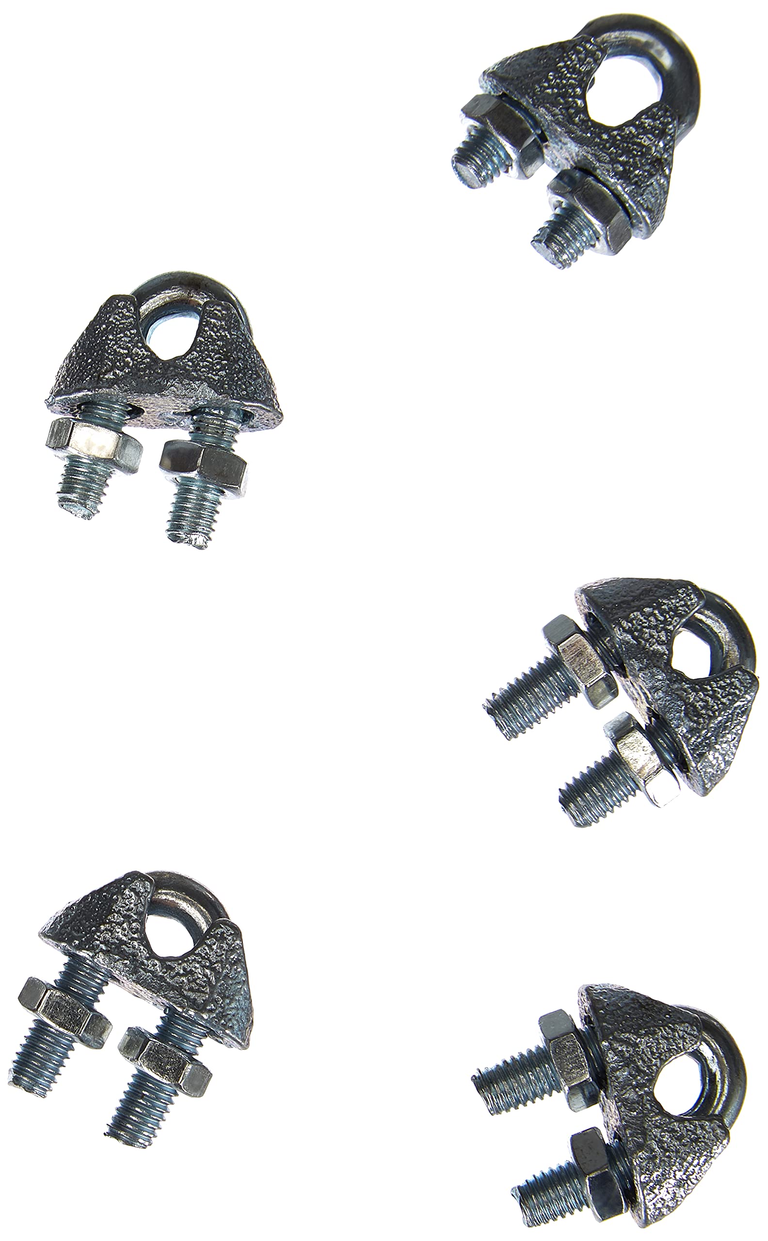 Chapuis BAR10 Set of 25 U-Shaped Wire Clamps for Cable Diameter of 5 mm Galvanised Steel