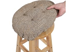 SINOSSO Modern Bar Stool Cushion Dia.13, Fashion Interweaving Design Anti-Skid Silicone Round Stool Seat Cushion Cover Padded (Light Brown, M,1)