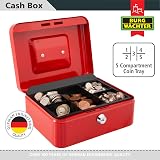 Burg-Wächter CB02R Money 5020 Cash Box Red 8 Inch with Keys view 2