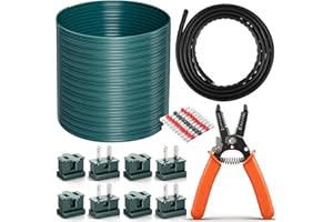 Chapou 18/2 Christmas SPT-2 Electrical Wire Kit - Christmas 18/2 Landscape Lighting Wire with Vampire Plugs, Stripper, Heat Shrink Terminals, Heat Shrink Tubing for Xmas Holiday Outdoor(Green,200 ft)
