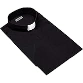 HFW Women's Clergy Shirt with Tab Collar Short Sleeves